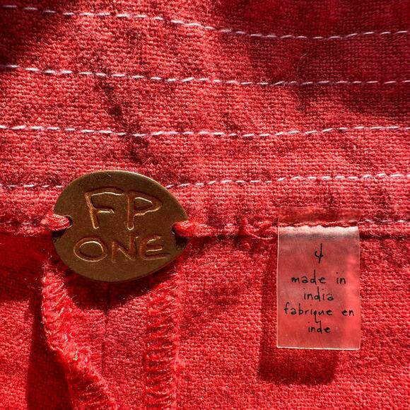 Free People One Pink Orange One Viola Slouchy Tie Front Shorts 4 - Picture 3 of 9